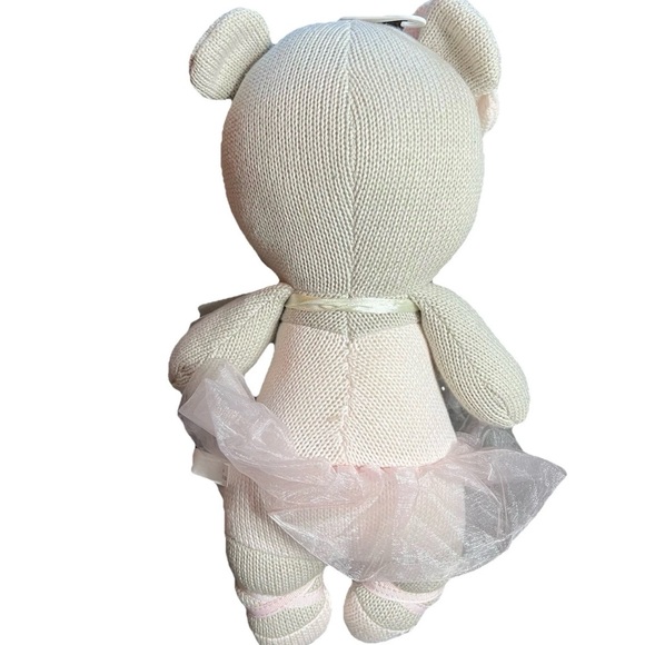 Living Textiles Hope Hippo Ballerina Knitted Rattle Plush Toy 100% Cotton - Picture 5 of 7